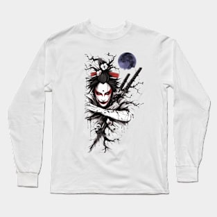 Geisha Assassin, Eastern Culture Graphic T-shirt 02 Long Sleeve T-Shirt